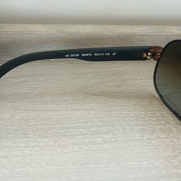 Armani Exchange AX 2012S Dark Brown Metal Aviator Sunglasses. Size 62 - Picture 5 of 6